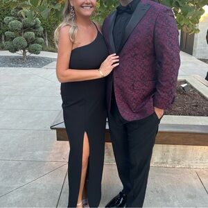 Lulu's Black One Shoulder Dress Timeless Elegance